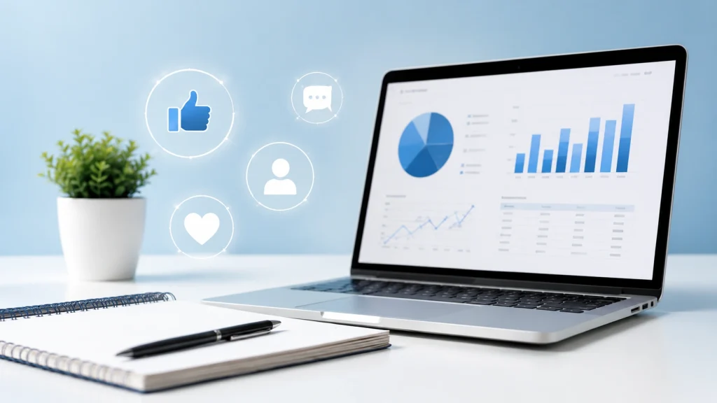 Marketing dashboard with charts for comparing social media marketing packages
