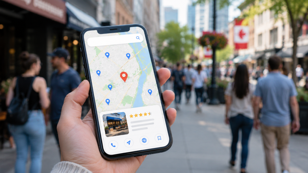 Local SEO services help customers find nearby Canadian businesses on mobile search.