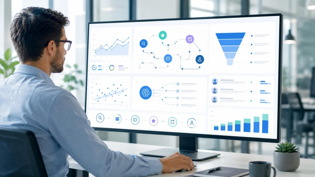 PPC services dashboard showing AI-driven customer journey insights