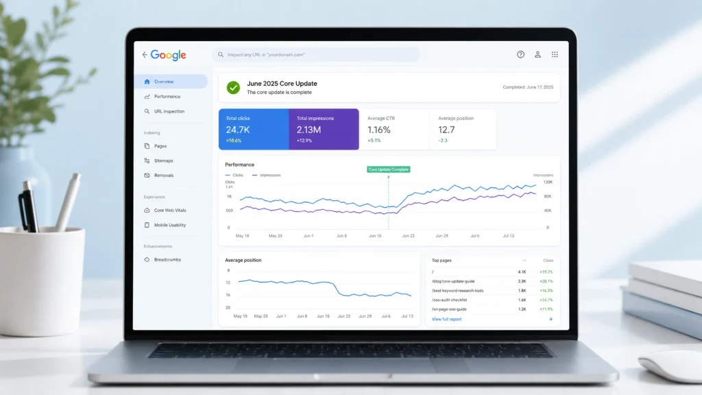 SEO Service Providers analyzing Google core update dashboard