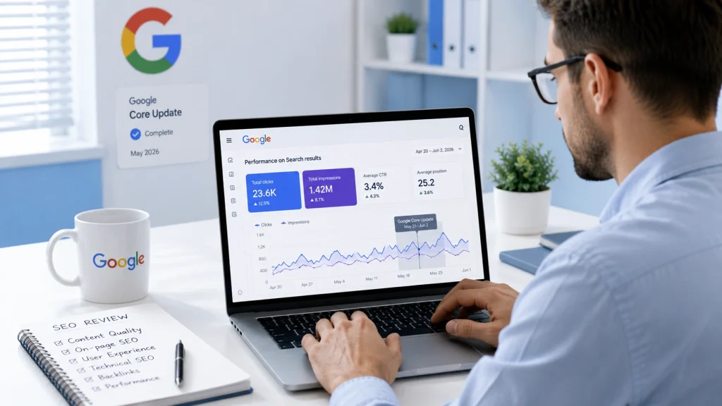 SEO Service Providers reviewing Google core update data