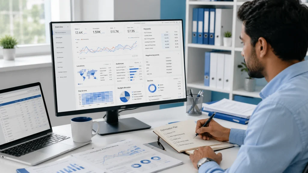 Google Ads management services dashboard review