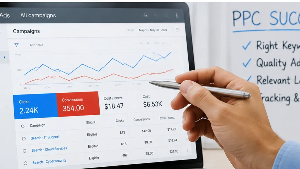 PPC management services improving campaign tracking, conversions, and ad performance