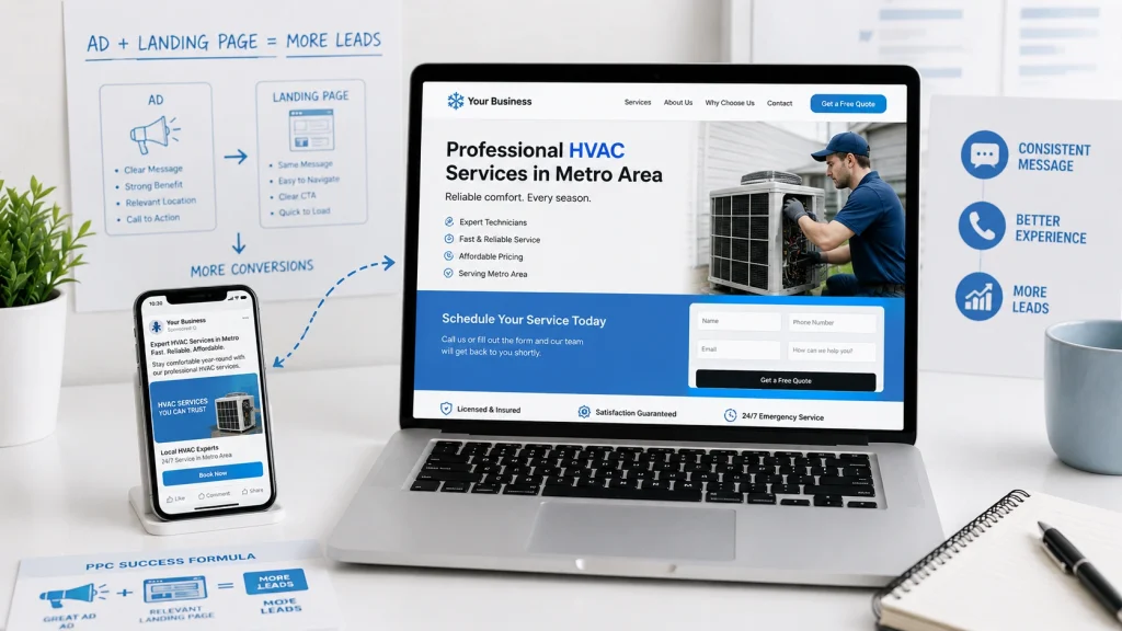 PPC ads services landing page for higher conversions
