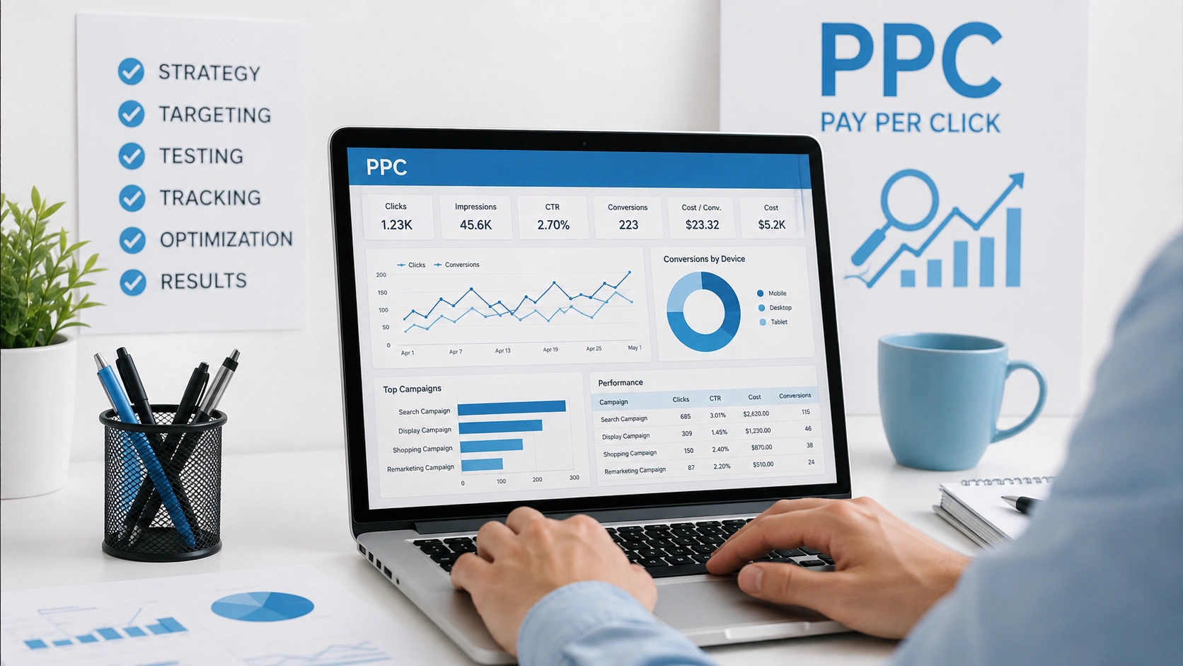 PPC management services campaign optimization dashboard